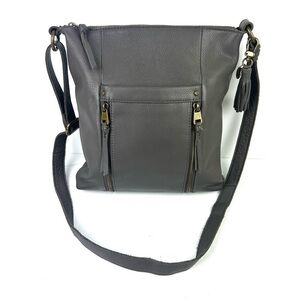 The Sak Collective Ladera Crossbody Bag Gray Soft Leather Handbag Purse